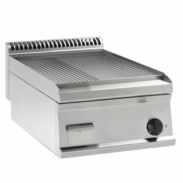 KBS Elektro-Grillplatte gerillt hartverchromt matt gebürstet 1 Heizzone Tischgerät – Bild 2