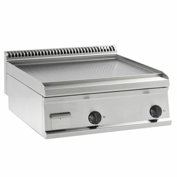 KBS Elektro-Grillplatte glatt hartverchromt matt gebürstet 2 Heizzonen Tischgerät – Bild 2