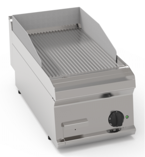KBS Elektro-Grillplatte gerillt hartverchromt matt gebürstet 1 Heizzone Tischgerät