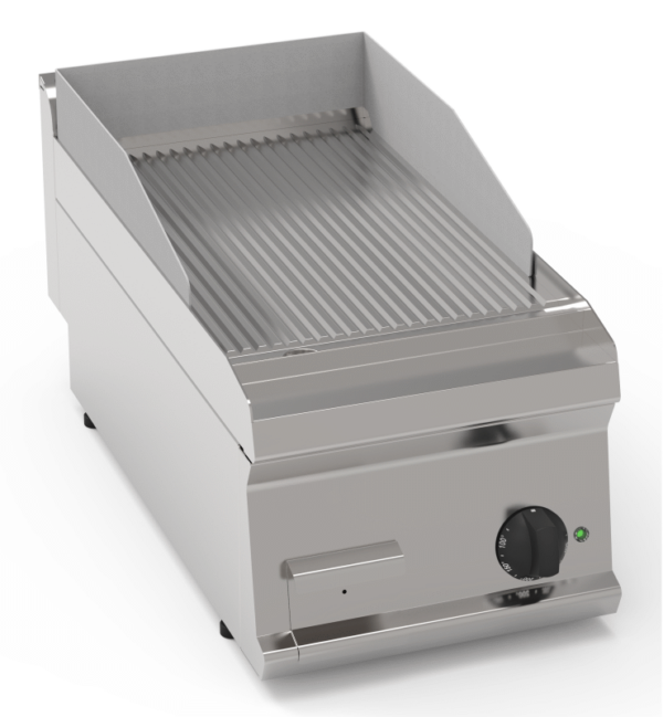 KBS Elektro-Grillplatte gerillt hartverchromt matt gebürstet 1 Heizzone Tischgerät