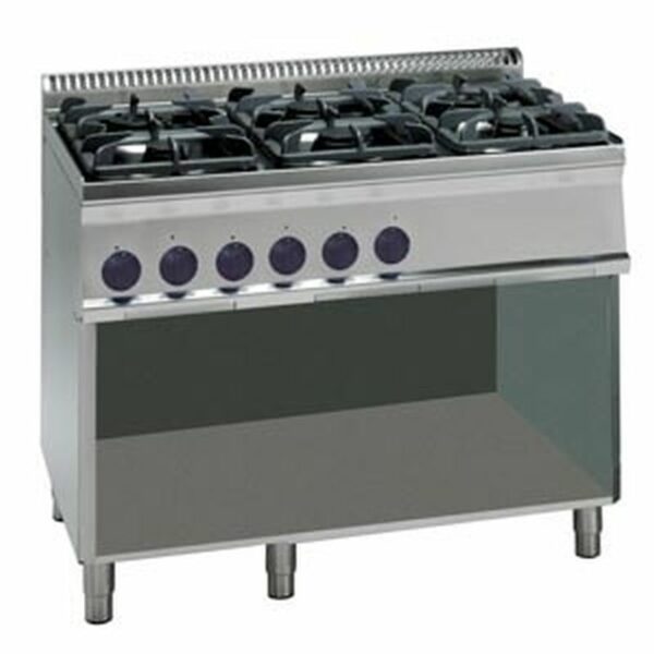 KBS Gas-Herd 30kW 6 Brenner offener Unterbau