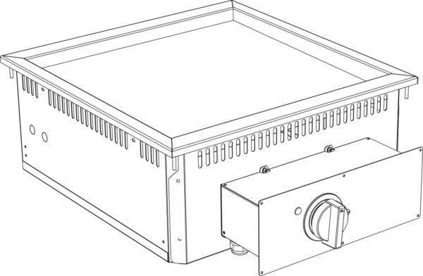 KBS Elektro Grillplatte Grillfläche glatt verchromt Drop In 700 Breite 600mm