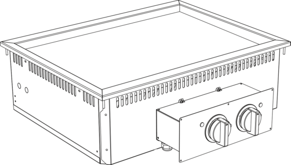 KBS Elektro Grillplatte Grillfläche glatt/gerillt verchromt Drop In 700 Breite 800mm