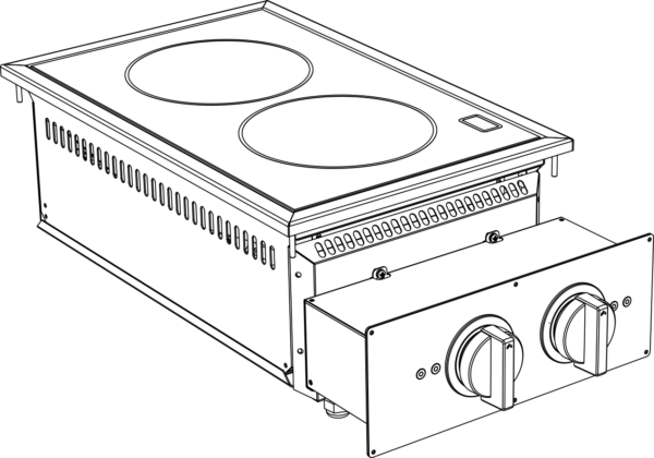 KBS Induktionsherd 2 Heizzonen Drop In 700 Breite 400mm