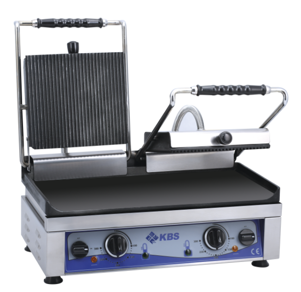 KBS Kontaktgrill Grillfläche 52x24 cm oben gerillt & unten glatt 2 Heizzonen – Bild 4