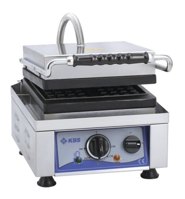 KBS Waffeleisen mit wechselbarer Backplatte für 2x Waffeln 8x16x1,5cm – Bild 2