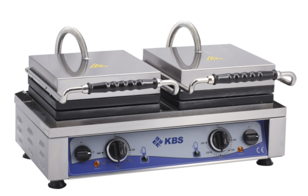 KBS Waffeleisen mit 2 festen Backplatten für 4x Waffeln 8x16x1,5cm – Bild 4