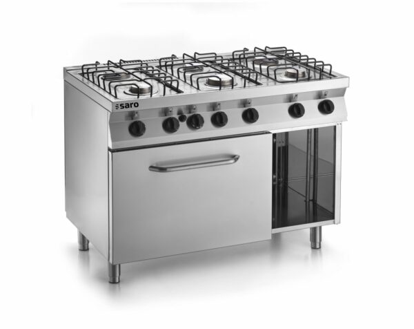 SARO Fast-Serie Gasherd mit Gasbackofen 
Modell F7/FUG6LN