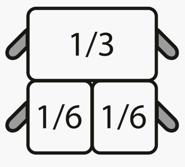 SARO E7/CPCEXF Nudelkorb-Set: 2 x 1/6 GN + 1 x 1/3 GN