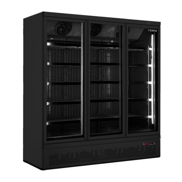 SARO Tiefkühlschrank mit 3 Glastüren, 
Modell GTK 1480 S - schwarz