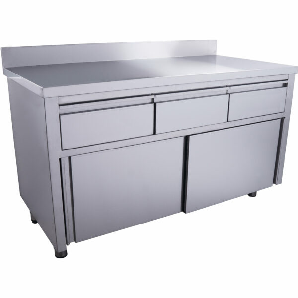 SARO Schiebetürenschrank mit 3 Schubladen und Aufkantung, 1600X700mm