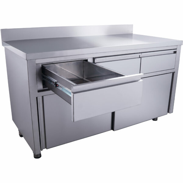 SARO Schiebetürenschrank mit 3 Schubladen und Aufkantung, 1400X700mm – Bild 2
