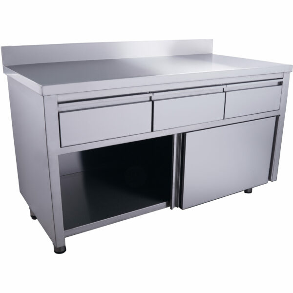 SARO Schiebetürenschrank mit 3 Schubladen und Aufkantung, 1400X700mm – Bild 3