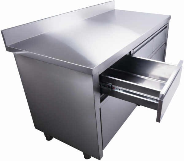 SARO Schiebetürenschrank mit 3 Schubladen und Aufkantung, 1400X700mm – Bild 4