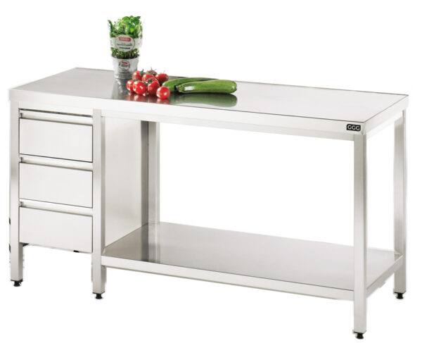 GGG Arbeitstisch mit Schubladenblock I Bautiefe: 800 mm I Breite: 900 mm I ATGSL098