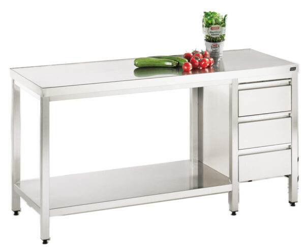 GGG Arbeitstisch mit Schubladenblock I Bautiefe: 800 mm I Breite: 1100 mm I ATGSR0118