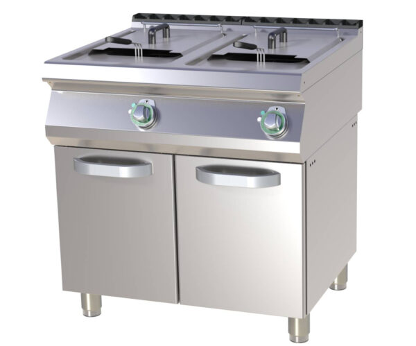 A&S Gastro Elektro-Fritteuse mit Unterschrank 2x 13 Liter FE-780-13E