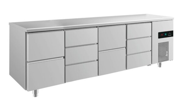 A&S Gastro Kühltisch -2 bis +8°C 2330x700x850mm mit 2x zwei Schubladen und 2x drei Schubladen KT4ZDZD
