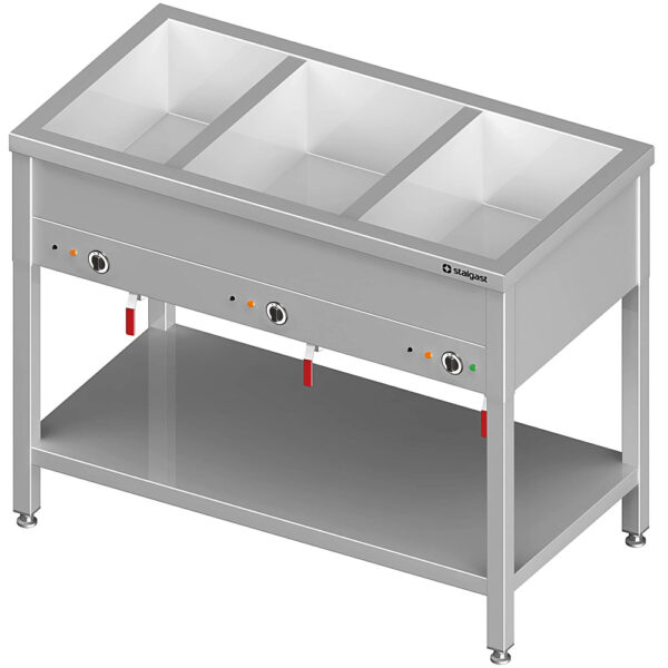 Stalgast Bain-Marie Standgerät mit separaten Becken, für 2x GN1/760x600x850 mm