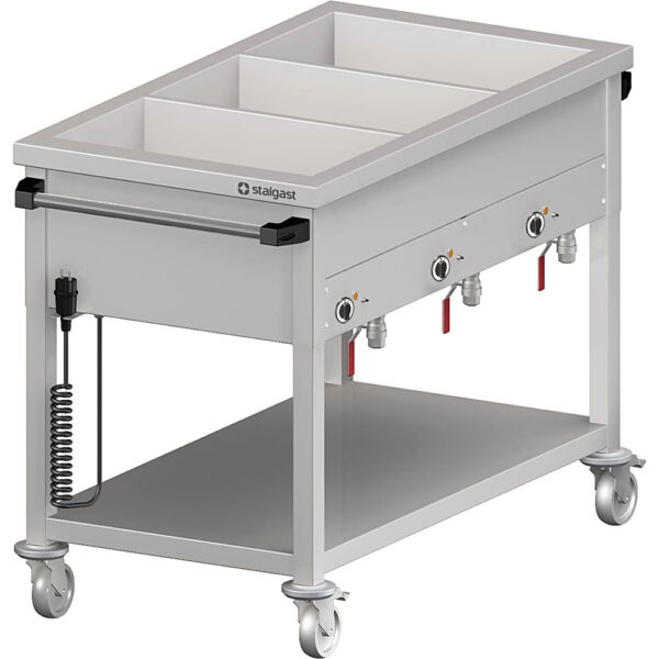 Stalgast Bain-Marie Wagen mit separaten Becken, für 2x GN1/880x600x850 mm