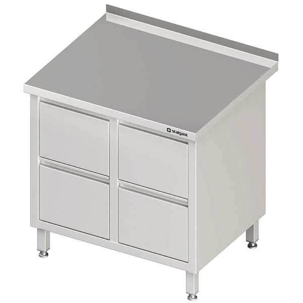 Stalgast Schubladenschrank mit 2x2 Schubladen, 840x700x850 mm, mit Aufkantung, verschweißt