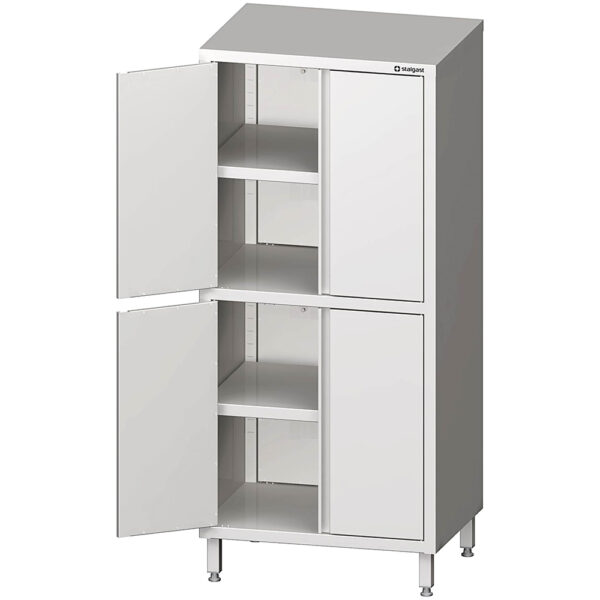 Stalgast Hochschrank mit Flügeltüren, 900x700x1800 mm, mit zwei Schrankräumen, verschweißt