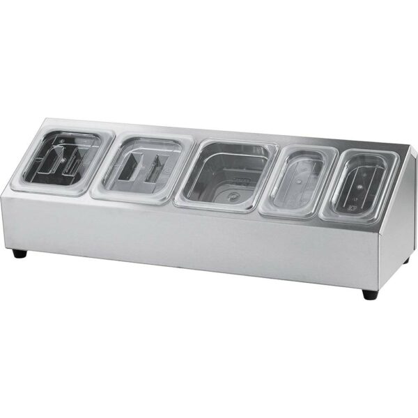 Stalgast Ständer für Gastronormbehälter - 3 x GN 1/6 (150 mm) und 2 x GN 1/9 (150 mm)