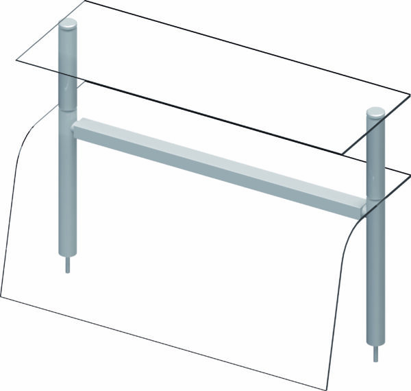 Stalgast Doppel-Glas-Aufsatzbord mit Hustenschutz und Beleuchtung 990x455x700 mm für Speisenausgabesysteme