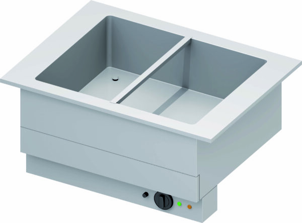 Stalgast Bain-Marie-Becken "Drop-In" 2xGN 1/1 830x620x390 mm  Edelstahlabdeckung