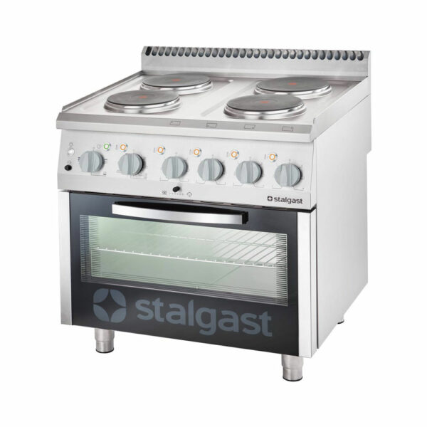 Stalgast Elektro-Herd mit 4 Kochplatten und statischem Backofen GN 2/1, Serie 700 ND