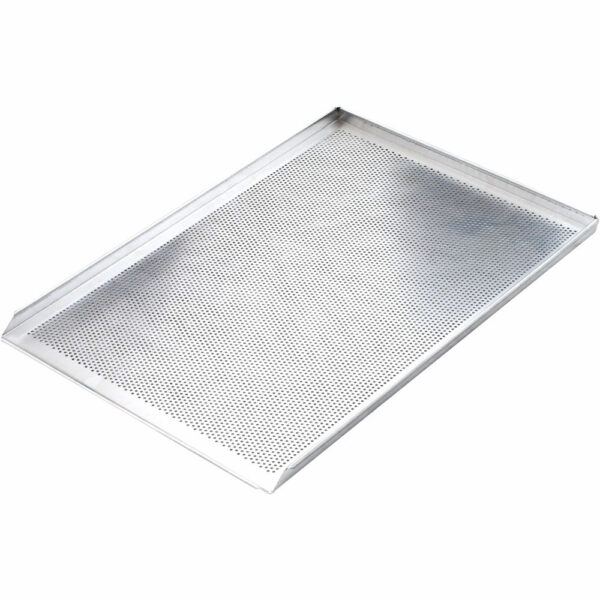 Stalgast 3-Rand-Backblech aus Aluminium, gelocht, Bäckernorm 600x400 mm