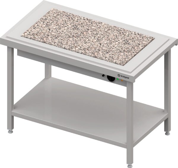 Stalgast Warmausgabe mit einer Wärmeplatte aus Granit 3x GN1/1, 1245x750x880, Edelstahlabdeckung