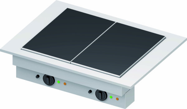 Stalgast Glaskeramik-Wärmeplatte "Drop-In" 2xGN 1/1 830x620x270 mm  Edelstahlabdeckung