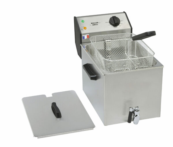 Stalgast ROLLER GRILL Fritteuse mit Ablasshahn, mit Ablasshahn, 8 Liter, Abmessung 265 x 450 x 360 mm (BxTxH)