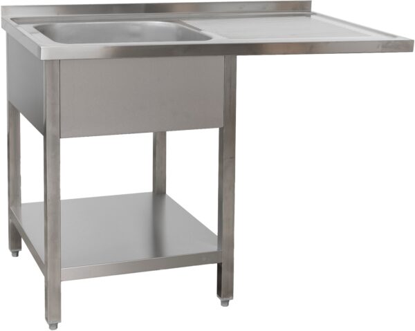 A&S Gastro Spülzentrum 1200 x 700 x 850 mm 1 Becken links,
mit Grundboden     
700 mm Tiefe SPZG1271BL