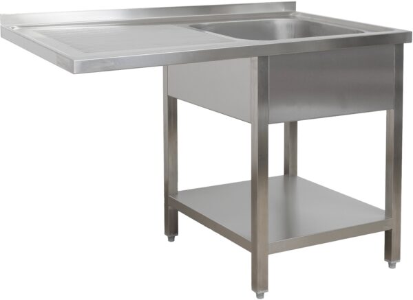 A&S Gastro Spülzentrum 1200 x 600 x 850 mm 1 Becken rechts,
mit Grundboden     
600 mm Tiefe SPZG1261BR