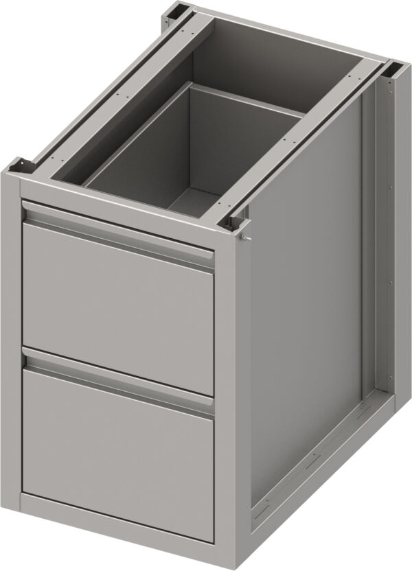 Stalgast Unterschrank Boxversion 2.0 mit zwei Schubladen, Sockelbau 450x540x660 mm