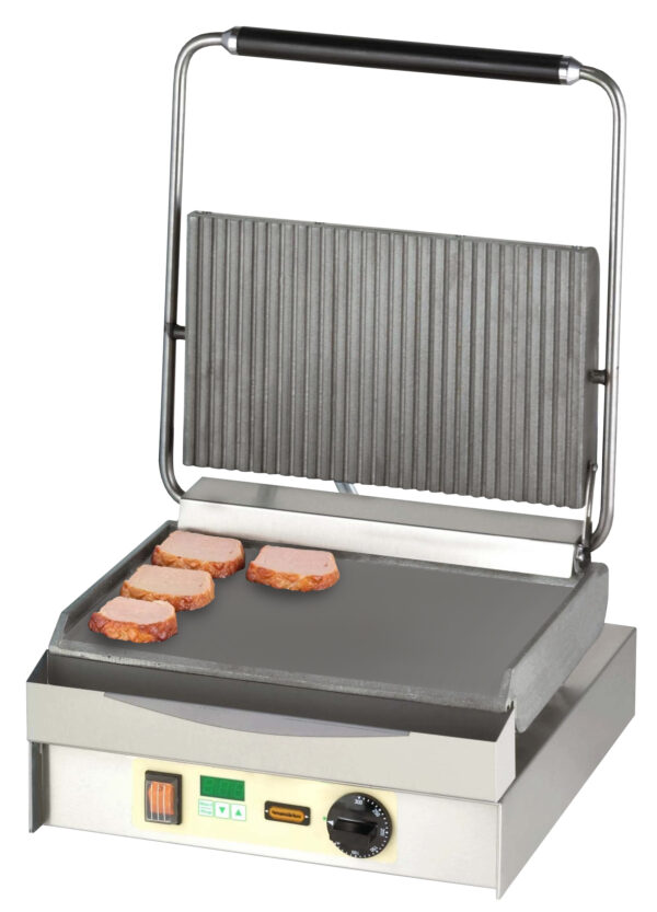 Neumärker Chopper-Grill oben geriffelt + unten glatt, mit Digitaltimer