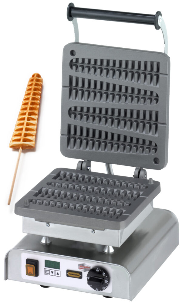 Neumärker Waffeleisen Lolly am Stiel mit Digitaltimer, antihaftbeschichtete Aluminiumbackplatten