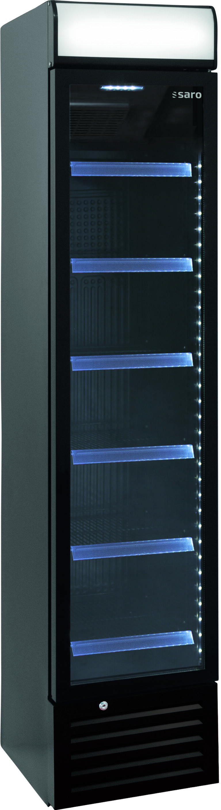 SARO Getränkekühlschrank mit Werbetafel - schmal, 
Modell DK 134 PRO