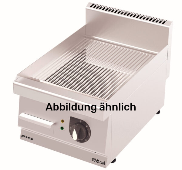 GO Cook Gas Griddle-Platte Serie 600, 40 Cm Verchromt Gerillt