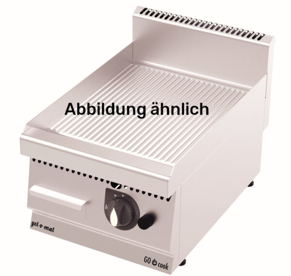 GO Cook Gas Griddle-Platte Serie 600, 60 Cm Edelstahl Gerillt