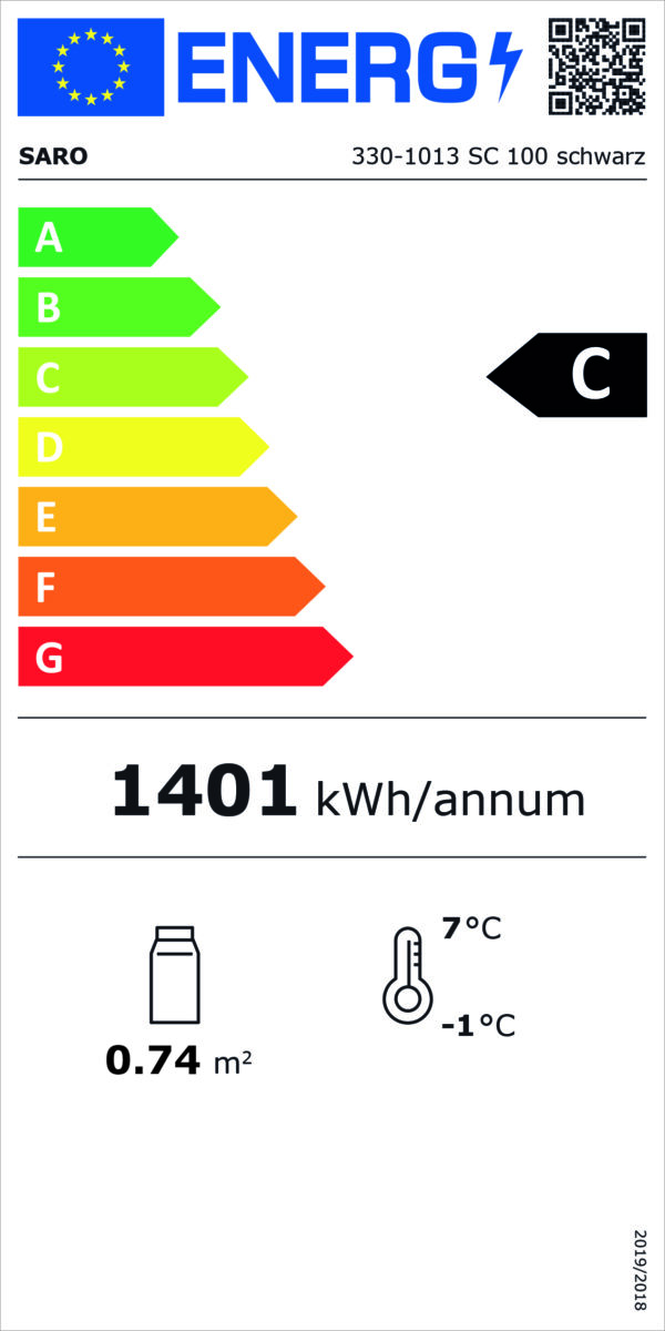 SARO Kühlvitrine 98 Liter, 
Modell SC 100 schwarz – Bild 3