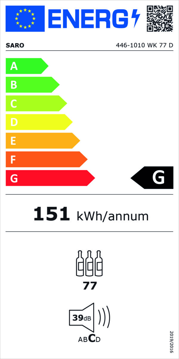 SARO Weinlagerschrank für 77 Flaschen, 2 Zonen, 
Modell WK 77 D – Bild 3