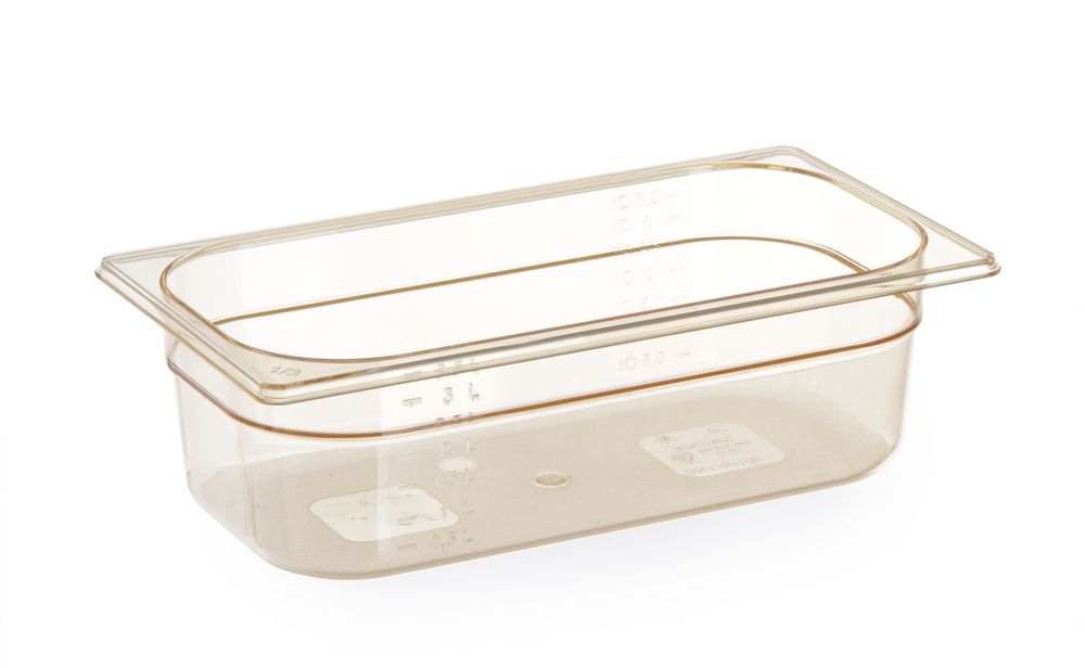 Gastronorm-Behälter 1/3, hochtemperaturbeständig, HENDI, GN 1/3, 3,8L, Transparent, 325x176x(H)100mm