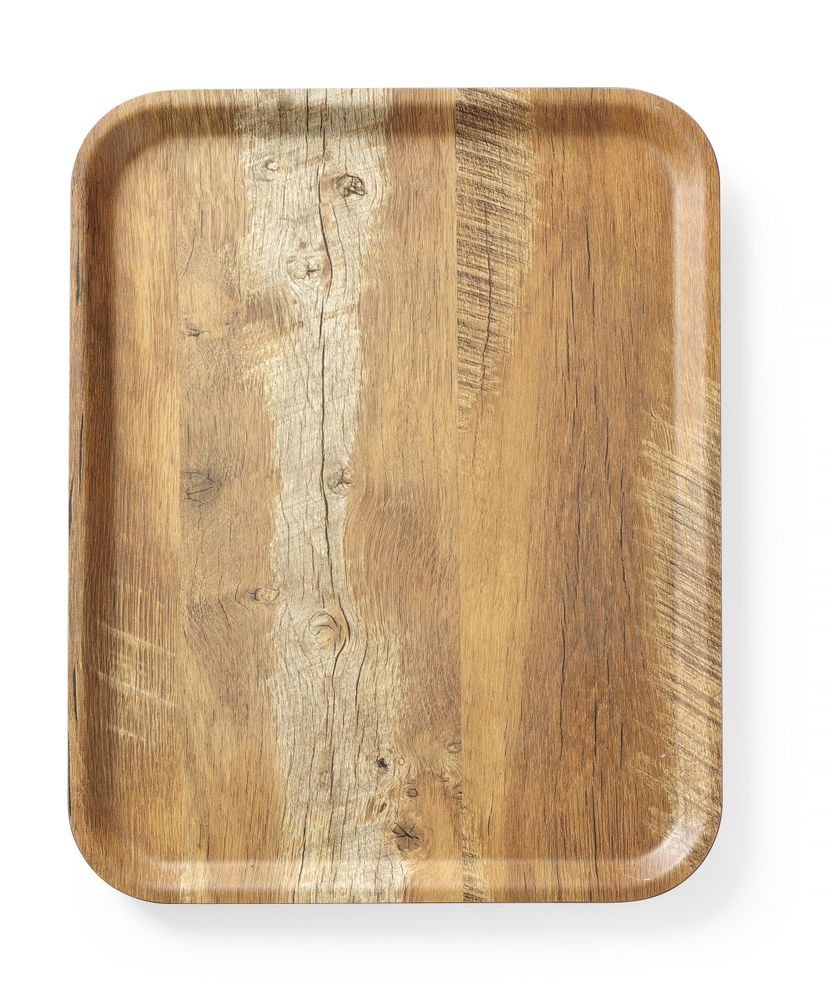 Serviertablett aus Melamin mit Holzoptik , HENDI, Holz, 330x430mm