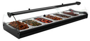 Neumärker Buffet-Warmhaltevitrine Baño Maria 6 Mit Frontklappen zur Selbstbedienung