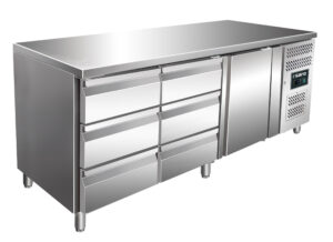 SARO Kühltisch, Tür+2x 3er Schubladenset, KYLJA 3150 TN