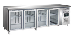 SARO Kühltisch, 4 Glastüren, Modell GN 4100 TNG
