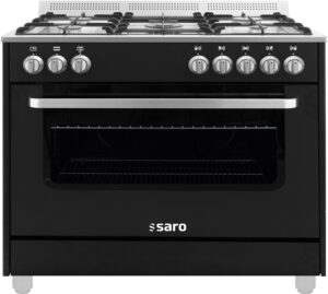 SARO Multifunktionsherd Gas/Elektr., TS95C61LNE schwarz